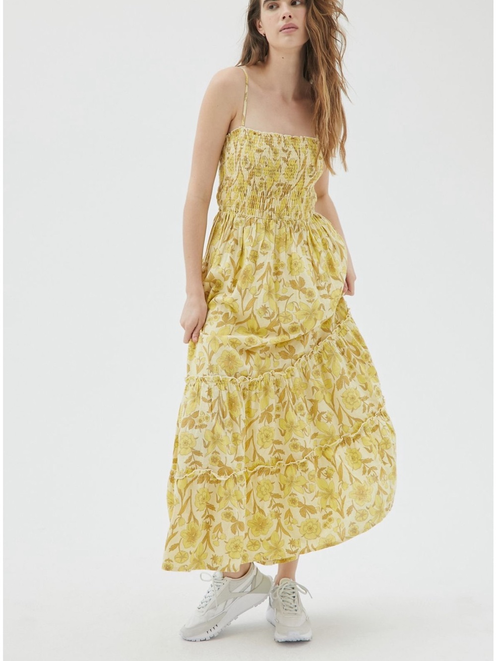 Urban Outfitters Athena Smocked Midi Dress